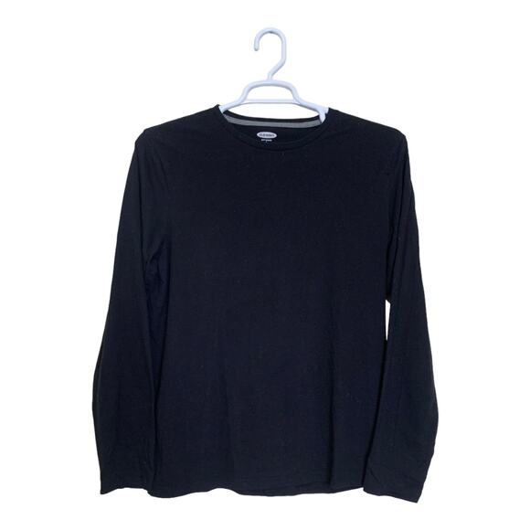 Old Navy men black crew neck long sleeves T shirt size large - Picture 1 of 7